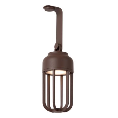 Lucide WELLS - Rechargeable Wall light Indoor/Outdoor - Battery pack - Ø 10 cm - LED Dim. - CCT - 1x5W 2700K/4000K - IP54 - Rust Brown